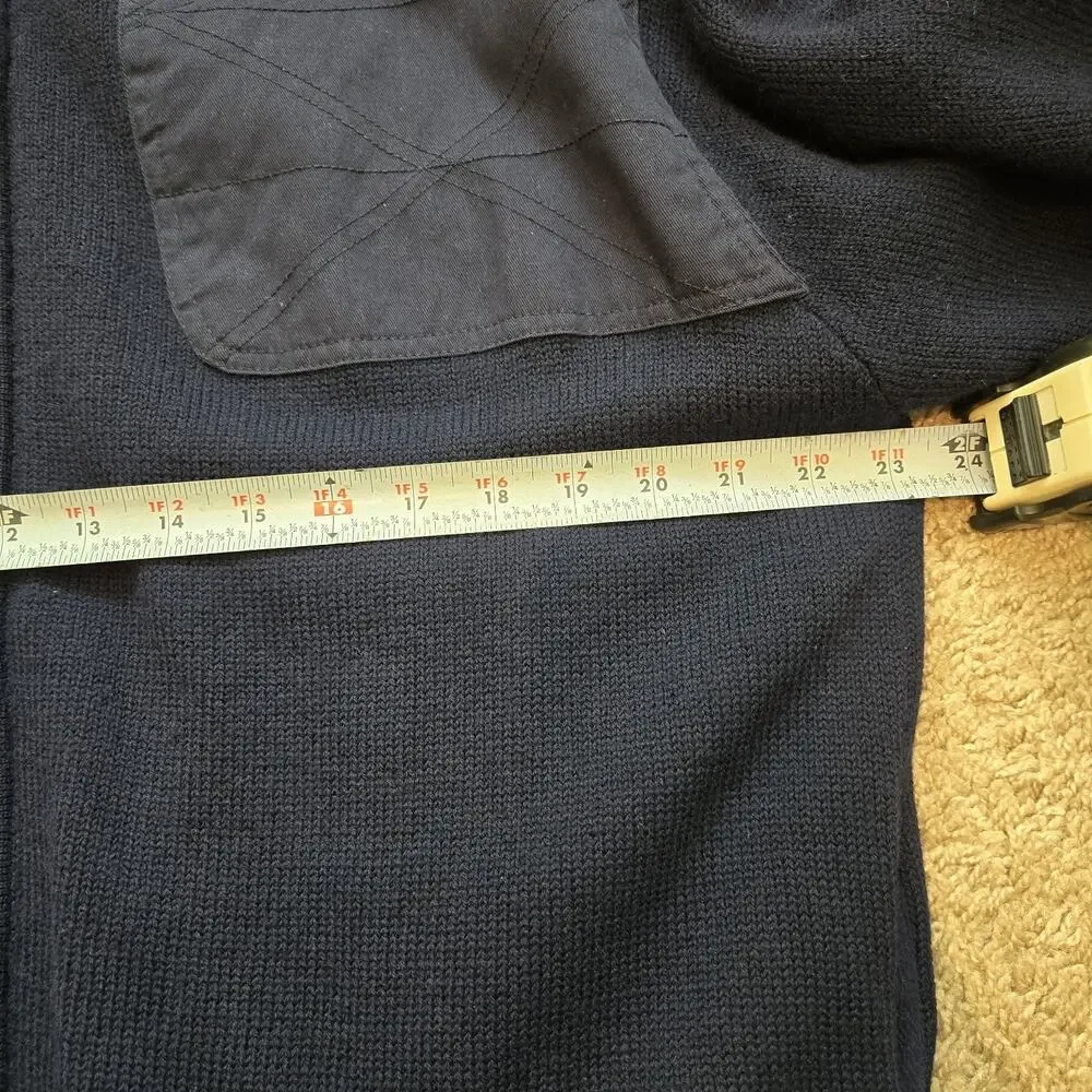 Orvis Sweater Men Large Blue‎ Foul Weather Wool Lined Full Zip Hunting